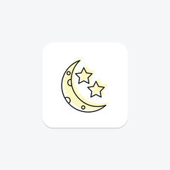 Starry Sky icon, sky, night, stars, icon color shadow thinline icon, editable vector icon, pixel perfect, illustrator ai file