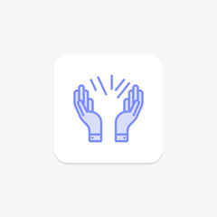 Praying Hands icon, hands, prayer, icon, praying duotone line icon, editable vector icon, pixel perfect, illustrator ai file