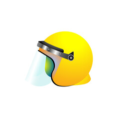 Vector illustration of a hard hat or helmet with transparent face protection	