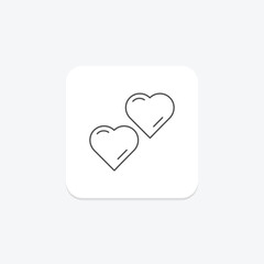Heart icon, love, romance, symbol, passion thinline icon, editable vector icon, pixel perfect, illustrator ai file