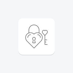 Love Lock icon, lock, love, romance, symbol thinline icon, editable vector icon, pixel perfect, illustrator ai file