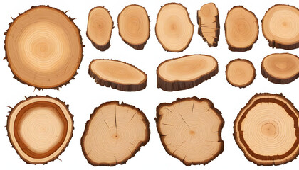 Wooden Stump Slices: Natural Texture with Annual Rings