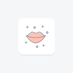 Lips icon, kiss, love, mouth, romance lineal color icon, editable vector icon, pixel perfect, illustrator ai file
