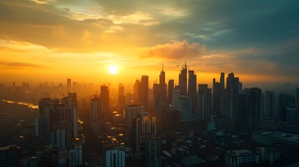 cityscape at sunrise