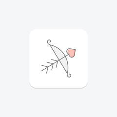 Cupids Bow Tie icon, bow tie, love, fashion, cupid lineal color icon, editable vector icon, pixel perfect, illustrator ai file