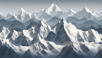 Fototapeta premium Majestic Snow-Capped Mountain Peaks