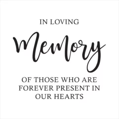 Crédence de cuisine en verre imprimé Typographie positive in loving memory of those who are forever present in our hearts background inspirational positive quotes, motivational, typography, lettering design