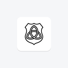 Celtic Shield icon, shield, irish, symbol, protection line icon, editable vector icon, pixel perfect, illustrator ai file