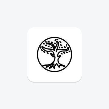 Celtic Tree of Life icon, tree of life, irish, symbol, tree line icon, editable vector icon, pixel perfect, illustrator ai file