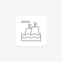 Fototapeta premium Cliffs of Moher icon, cliffs, irish, symbol, natural landmark thinline icon, editable vector icon, pixel perfect, illustrator ai file