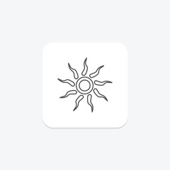 Celtic Sunwheel icon, sunwheel, irish, symbol, sun thinline icon, editable vector icon, pixel perfect, illustrator ai file