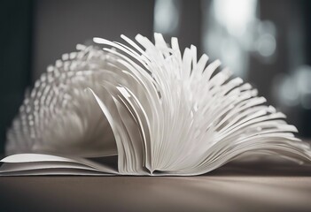 Folded sheets of white paper cut out