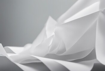Folded sheets of white paper isolated on white background