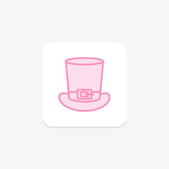 Leprechaun Hat icon, hat, irish, symbol, st patricks day duotone line icon, editable vector icon, pixel perfect, illustrator ai file