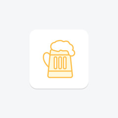 Beer Mug icon, beer, irish, symbol, drink duotone line icon, editable vector icon, pixel perfect, illustrator ai file