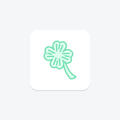 Lucky Clover icon, clover, irish, symbol, luck duotone line icon, editable vector icon, pixel perfect, illustrator ai file