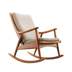 Rocking Chair. Scandinavian modern minimalist style. Transparent background, isolated image.