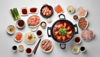 Flavorful Feast: Chinese Hotpot Delicious on White Background