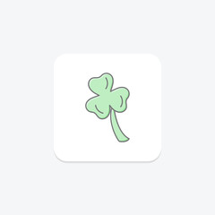 Shamrock icon, clover, irish, symbol, luck lineal color icon, editable vector icon, pixel perfect, illustrator ai file