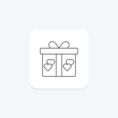 Gift Box icon, gift, box, present, surprise thinline icon, editable vector icon, pixel perfect, illustrator ai file