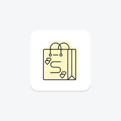 Shopaholic Bag icon, bag, shopaholic, shopping, addiction color shadow thinline icon, editable vector icon, pixel perfect, illustrator ai file