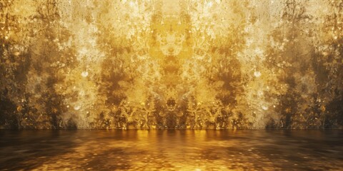 A Shimmering Retro Wall In Shades Of Gold Creates A Stunning Background. Сoncept Vintage Glamour, Gold Aesthetic, Retro Chic, Shimmering Wall, Stunning Backdrop