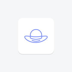 Shopaholic Hat icon, hat, shopaholic, fashion, addiction duotone line icon, editable vector icon, pixel perfect, illustrator ai file