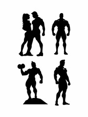 Silhouette, fitness, workout, exercise, energy, physical health, wellness,