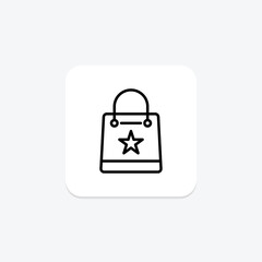 Shopping Bag icon, bag, shopping, purchase, retail line icon, editable vector icon, pixel perfect, illustrator ai file