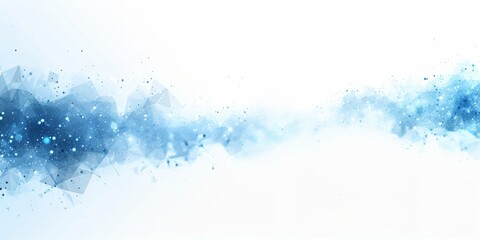 Digital Genesis: An Abstract Blue Polygonal Landscape Evolving from Particles, Signifying the Intersection of Technology and Art, Generative AI