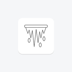 Icicle icon, ice, weather, icon, winter thinline icon, editable vector icon, pixel perfect, illustrator ai file