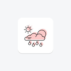 Weather App icon, app, weather, icon, mobile color shadow thinline icon, editable vector icon, pixel perfect, illustrator ai file