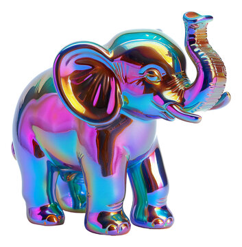 A photograph of a cute shiny elephant figurine.