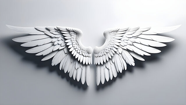 Angel wings on a white background.