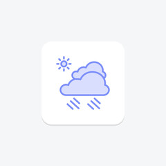Cloudy Sky icon, clouds, weather, icon, overcast duotone line icon, editable vector icon, pixel perfect, illustrator ai file