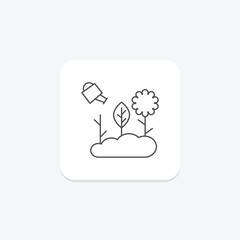 Garden icon, gardening, plants, flowers, landscaping thinline icon, editable vector icon, pixel perfect, illustrator ai file