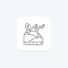 Ecotourism icon, eco, tourism, sustainable, travel thinline icon, editable vector icon, pixel perfect, illustrator ai file