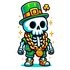 St. Patrick's skeleton,  Skeleton in green, St. Patrick's Day
PNG