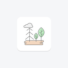 Landscape icon, scenery, nature, view, panorama lineal color icon, editable vector icon, pixel perfect, illustrator ai file