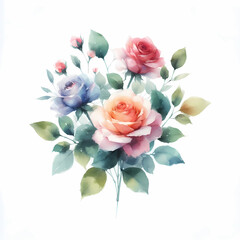 watercolor rose bouquet clipart