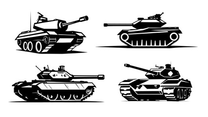 Set of tank silhouette