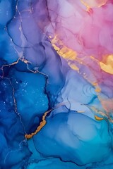 Alcohol ink colors transitions, vetical orientation