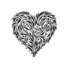 heart, love, valentine, vector, floral, ornament, illustration, decoration, shape, design, flower, wedding, symbol, pattern, card, art, pink, swirl, holiday, curl, day, element, tattoo, romance,