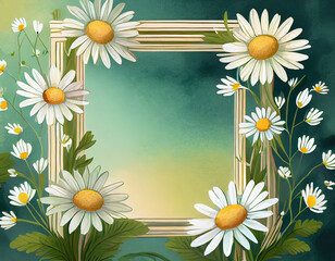 Rahmen mit G&auml;nsebl&uuml;mchen und Platz f&uuml;r text