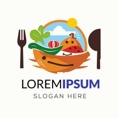 free food festival vector restaurant logo design