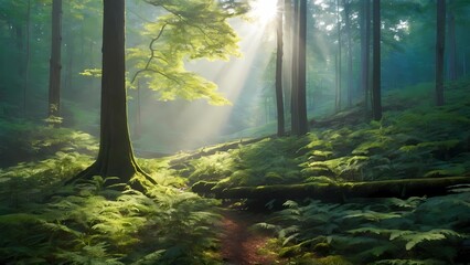 Obraz premium morning in the woods