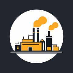 Factory icon illustration in flat simple style