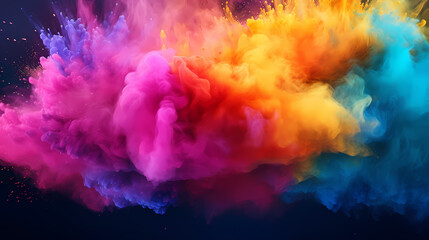 Fototapeta premium Colorful powder background, Indian festival Holi