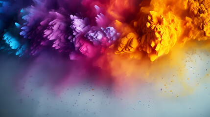 Fototapeta premium Colorful powder background, Indian festival Holi