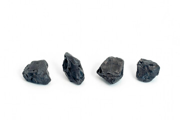 Unpolished black spinel (Onyx) stone.